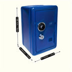 Password Lock Cash and Coin Storage Box with Key Lock Portable Money Box for Saving Cash Coins Notebooks Passports Valuables Home Office