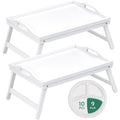 Bamboo Bed Tray Table with Foldable Legs & Handles, Breakfast Tray for Eating, Working & Snacking in Bed