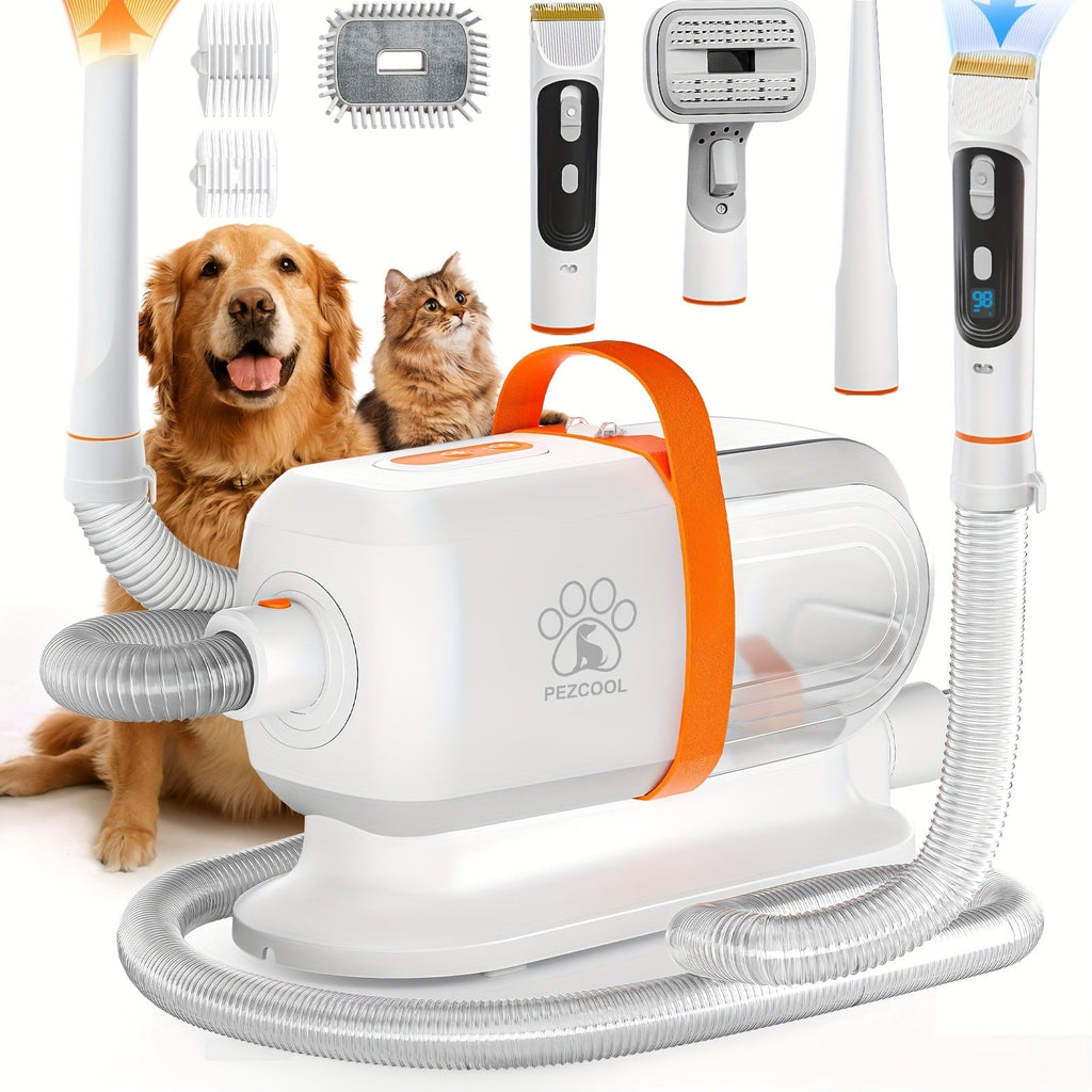 Pet Grooming Vacuum Kit with 2.2L Cup, Purple or Orange Trim and 8-in-1 or 9-in-1 Dryer Packages