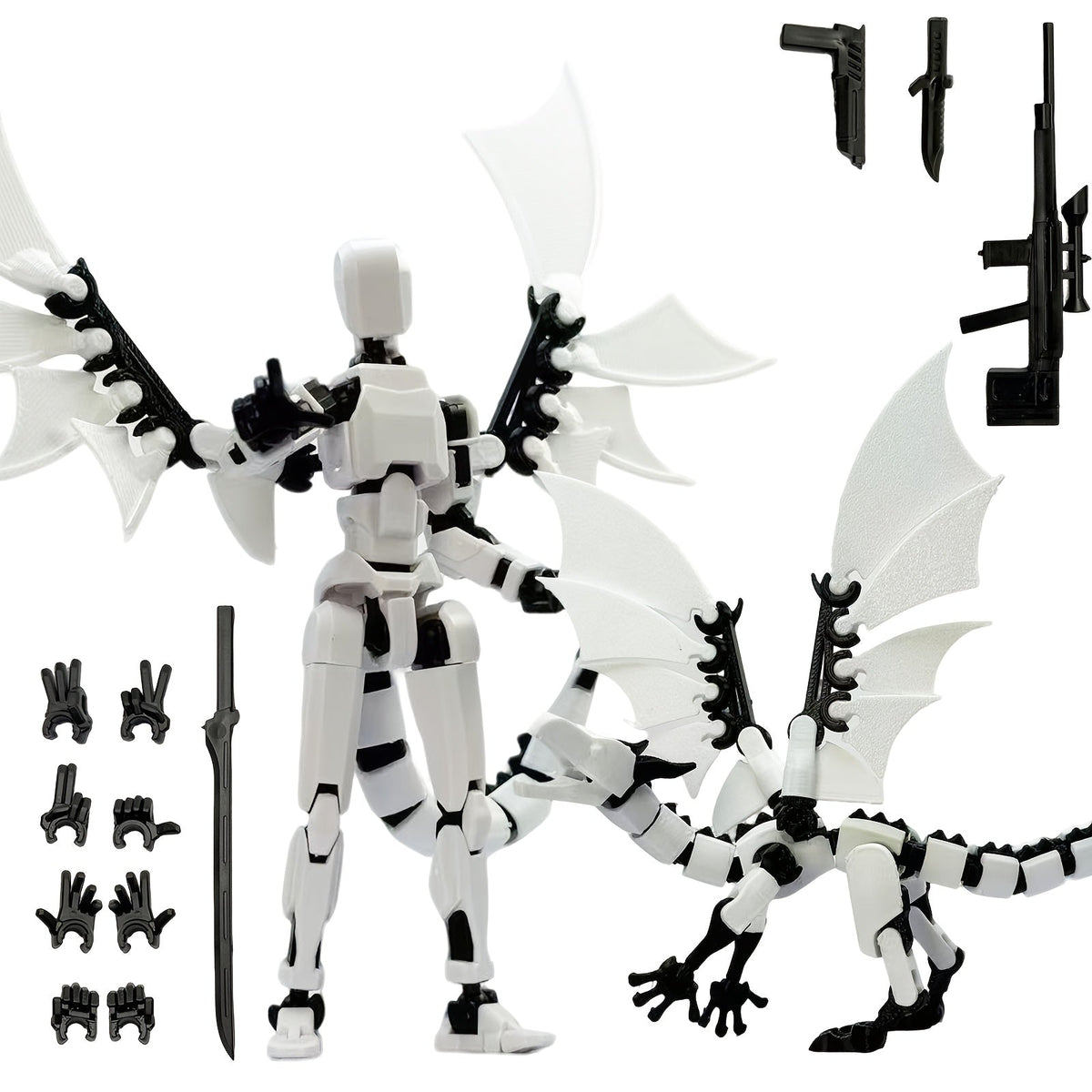 3D Printed Dragon Figurine 2-Piece Set for Garden, Patio and Yard Use, with the Listed Configuration