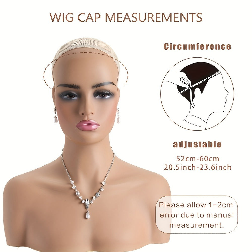 Synthetic Wig 10-Inch Bouncy Curly Bob with Rose Net Cap in Black, Dark Brown or Burgundy for Daily Style