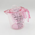 Measuring Cups and Spoon Set 4pcs – Pink Transparent Baking Measuring Cup Kit with ML OZ Cup Markings, PS Material