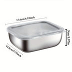 Food Storage Containers 304 Stainless Steel Set with Lids in Five-, Six- or Eight-Piece Options