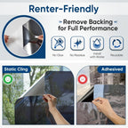 One Way Window Film Static Cling No Glue UV Blocking Heat Control Reflective Mirror Film for Home Office Bathroom