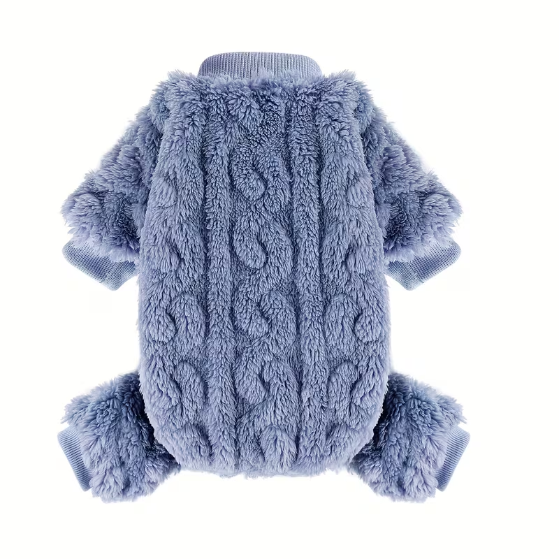 Dog Fleece Jumpsuit 4-Leg Onesie Sweater for Small Dogs & Cats 1-15lbs, Warm Pullover Pet Clothes Fall Winter Pajamas for Chihuahua Yorkie
