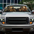 Car Windshield Sunshade Skull Pattern UV Blocking – Front Window Sun Shade with 4 Suction Cups Universal Fit Keeps Car Cool Skeleton Design