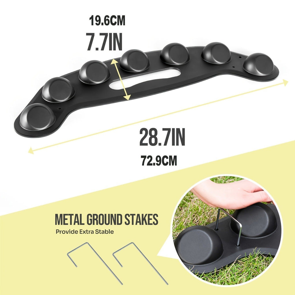 28.7-Inch Baseball Fielding Trainer with Seven Bounce Nodes and Three Metal Ground Stakes Pictured