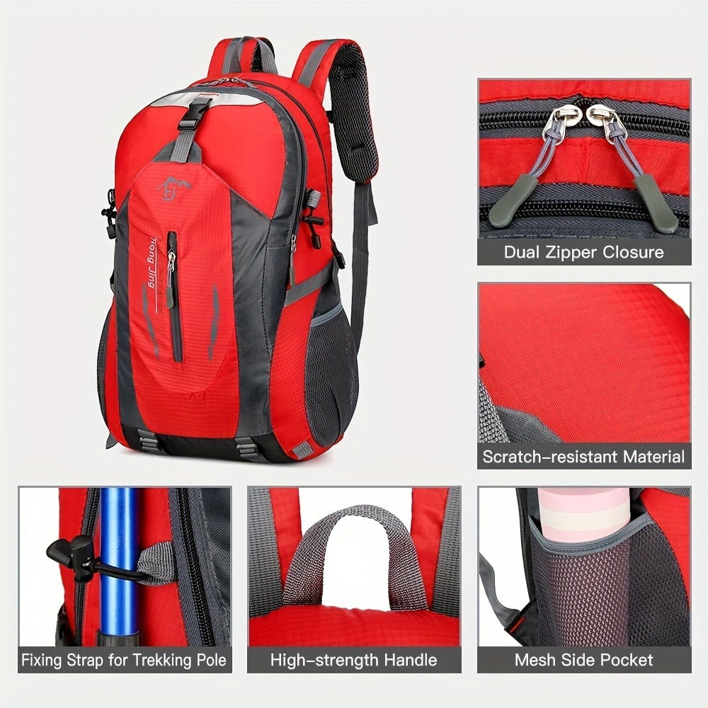Hiking Backpack 25.8L Outdoor Mountaineering Bag – Large Capacity Travel Sports Rucksack with Torso Adjustment for Trekking, Camping