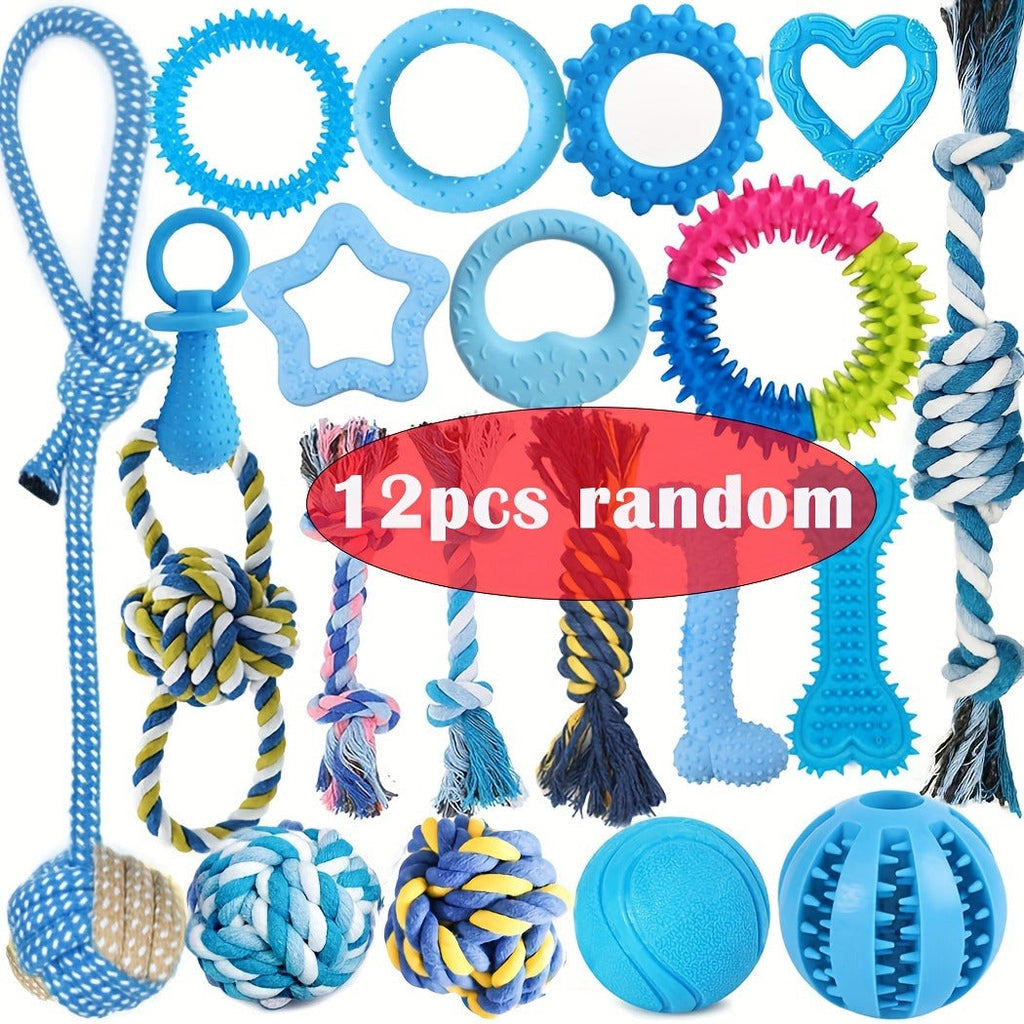 Puppy Toys Set – Assorted Teething & Play Bundle for Small Dogs with Chew Toys, Rope Toys, Treat Balls & Squeaky Toys