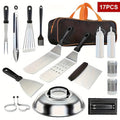17-, 34- or 41-Piece Teppanyaki BBQ Tool Set with Griddle Spatulas, Press Domes and Carry Bag