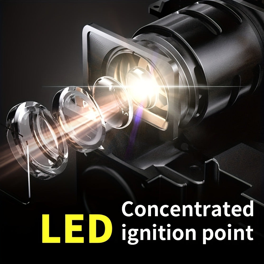 Flashlight 4500-Lumen Zoomable Fresnel Lens Torch with 21700 Battery in Golden or Red Upgrade Editions