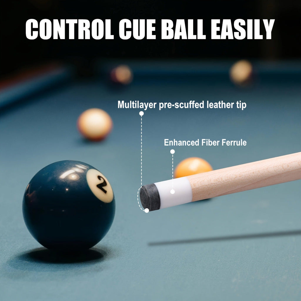 58-Inch Canadian Maple Pool Cue with 12.5mm Tip, Irish-Linen Wrap and Five SA-Series Design Codes