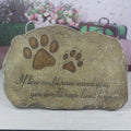 Pet Memorial Stone Hand-Painted Paw Print Garden Grave Marker for Dogs & Cats, Sympathy Loss Gift Indoor Outdoor Pet Remembrance Stone