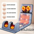 EMS Leg Massager Full Body Massage Pad 10-Zone Wave Vibration Kneading Pillow with Foot Calf Massager Hot Compress & Storage Bag