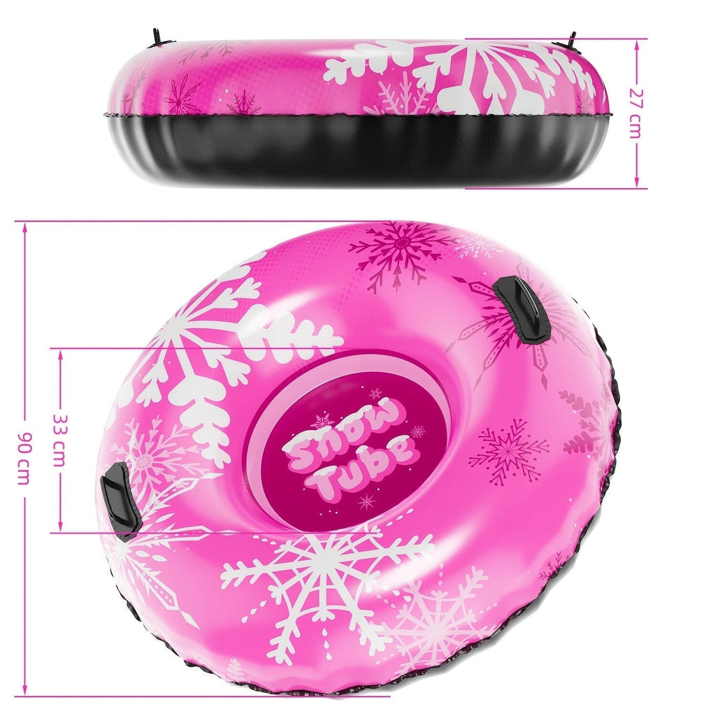Inflatable Snow Tubes Set of 3 – Heavy-Duty PVC Sled Tubes 36 & 40 Inch with Anti-Slip Handles, Portable Winter Snow Sleds for Kids
