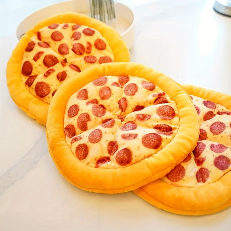 Squeaky Pizza Dog Toy – Plush Pepperoni Pizza & Donut Chew Toy for Dogs, Durable Soft Interactive Toy for All Breeds