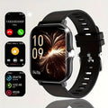Smart Watch 1.83-Inch Touch Display with Bluetooth Calling, Music Control and Black Silicone Band