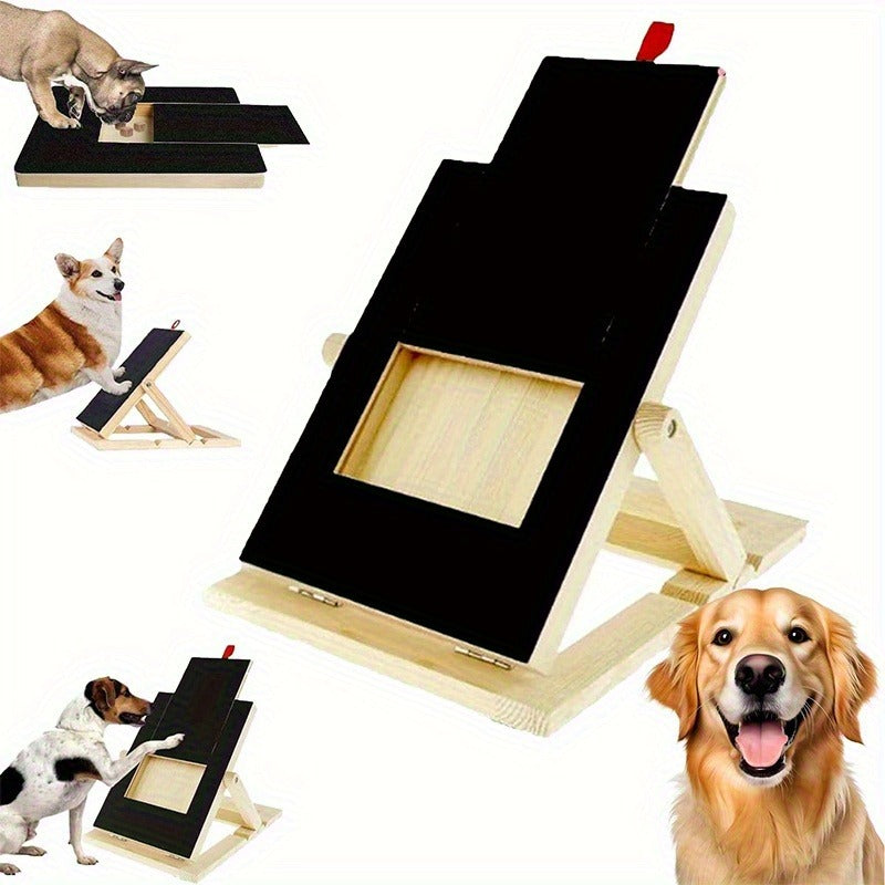 Dog Nail Scratch Board with Foldable Adjustable Stand, Replaceable Sandpaper and Bracket or Flat Options