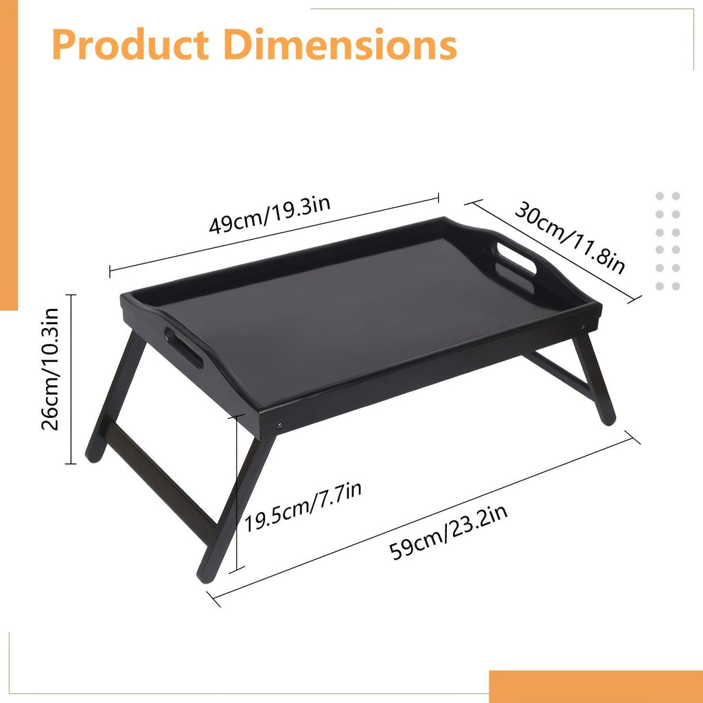 Bamboo Bed Tray with Folding Legs Large 19.5x12 Inch Lap Desk for Breakfast Sofa Laptop Reading Drawing Snack Tray Eco Friendly Foldable