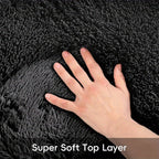 Area Rug, 6x9 Foot Tie-Dye Coffee Plush Shag Style with Machine-Wash Care and Source-Listed Backing