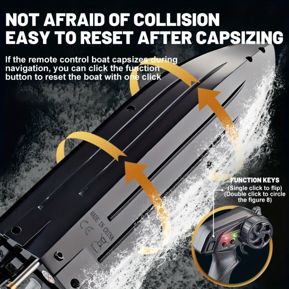 RC Speedboat 30KM/H with LED Night Navigation Lights with the Listed Color, Size or Set Options for Everyday Use