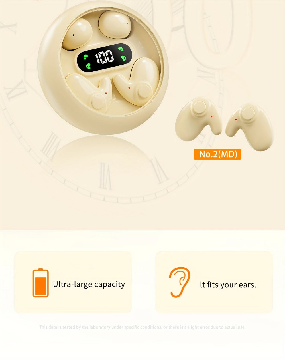 Wireless Earbuds Two-Pair Mini Sleep Set with Digital Display, Type-C Charging and Three Color Options