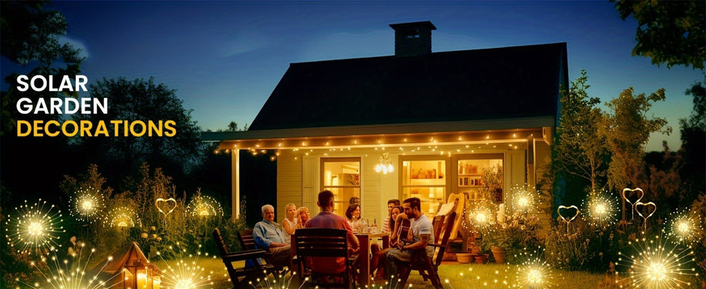 Solar Garden Lights Firework Stakes with 60-420 LEDs, 8 Modes, Flexible Copper Wire and Color Options