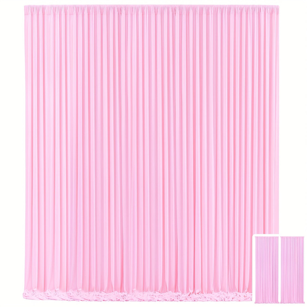 Party Backdrop Curtains 2-Pack 59x85 Inch, Non-Transparent Wrinkle-Free Fabric with Pole Pocket for Wedding