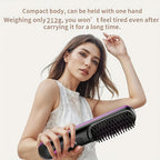 Compact Rechargeable Straightening Brush in Black or White with Display, Comb and USB Cable
