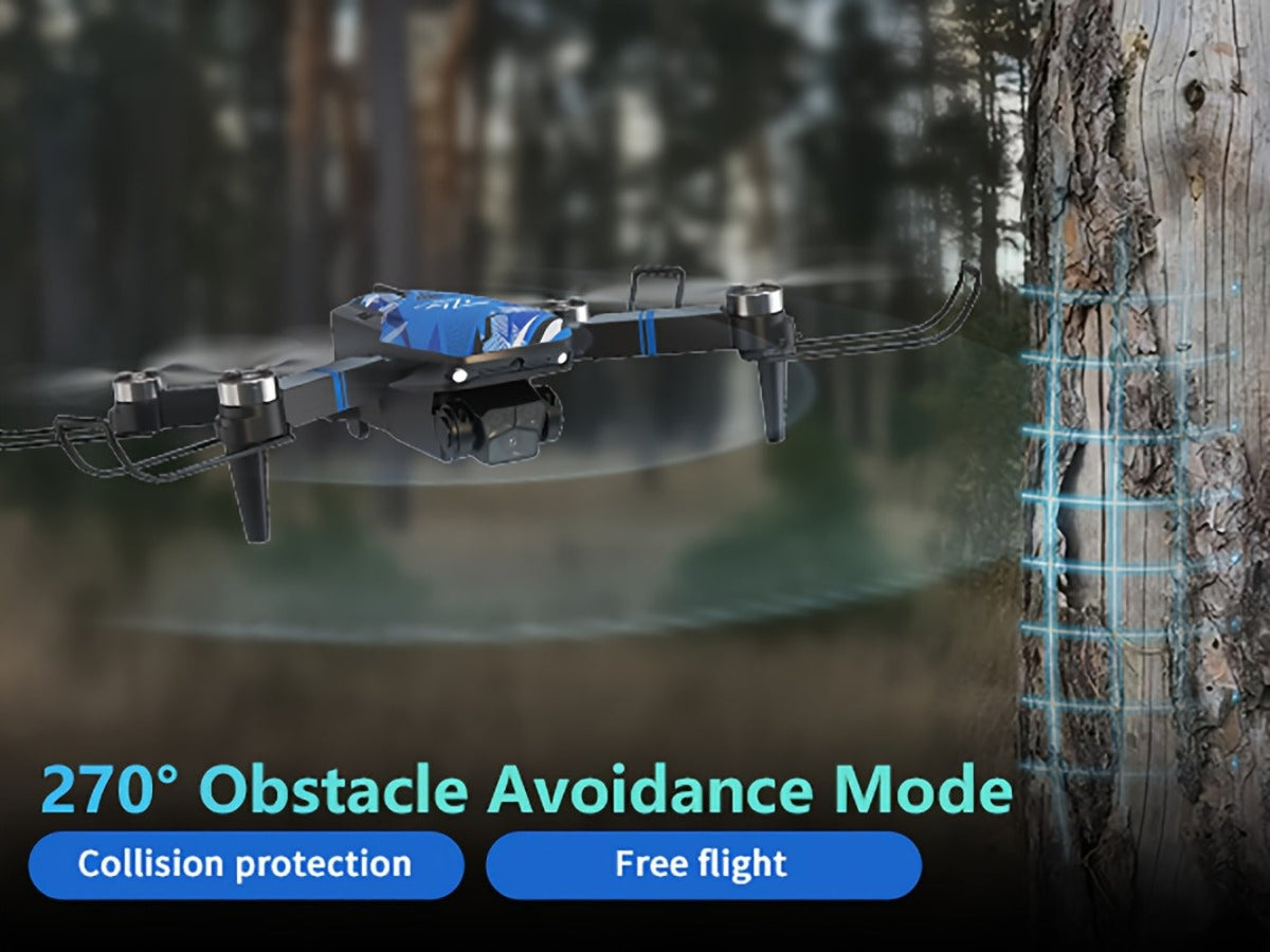 Foldable RC Drone with 2.8-Inch Screen Remote, Dual Cameras and 270-Degree Obstacle Sensor Mode