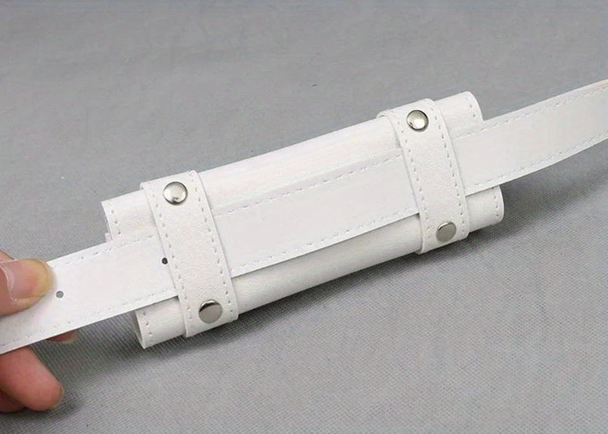Sword Belt Holster with Dual Buckle Loops in Black or White for Katana-Style Costume Props