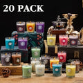 20-Piece Candle Gift Set with Glass Jars, Ten Fragrance Label Styles and Multicolor Assortment