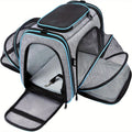 Airline Approved Expandable Pet Carrier Bag | Soft-Sided Polyester Travel Tote for Small Dogs & Cats, Removable Fleece Pad