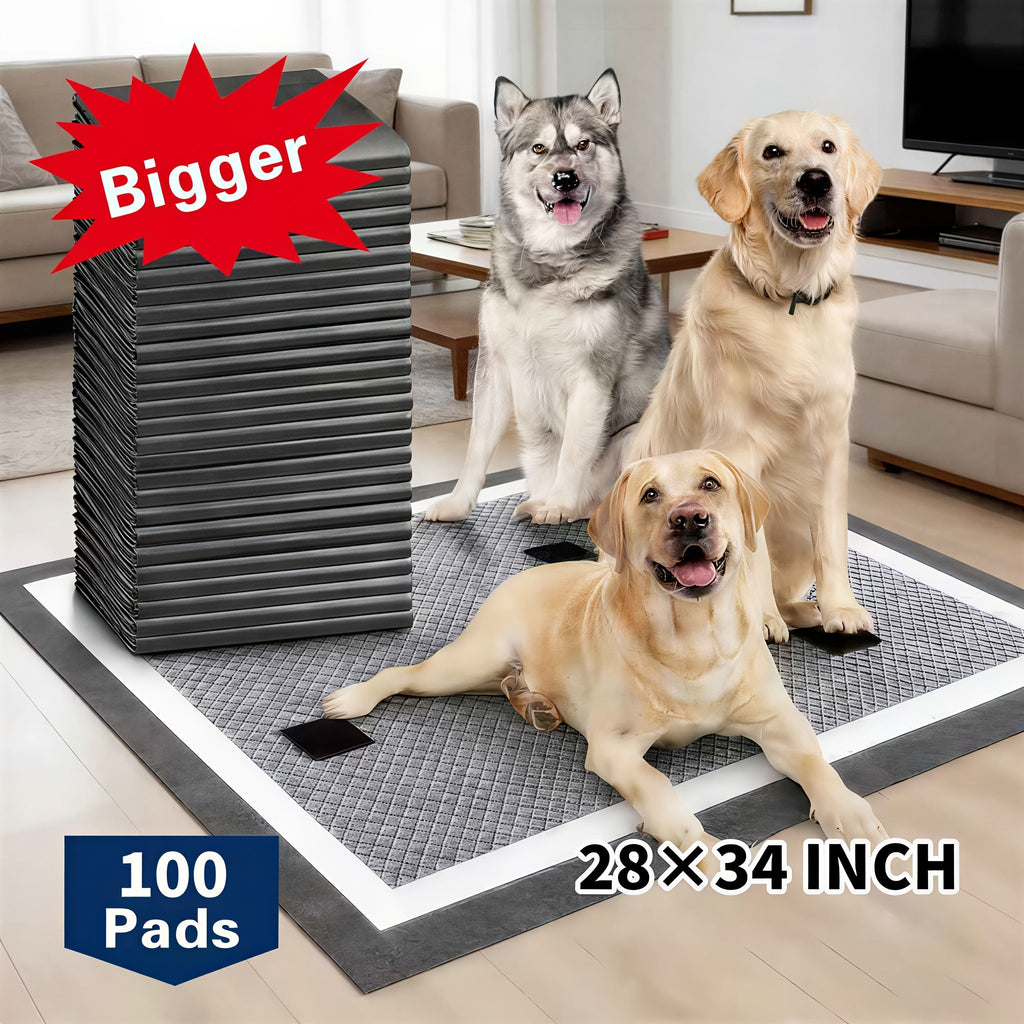 Puppy Pee Pads Jumbo Extra Large for Big Dogs – 6-Layer Heavy Duty Leakproof & Odor Control, Quick-Dry Super Absorbent Training Pads