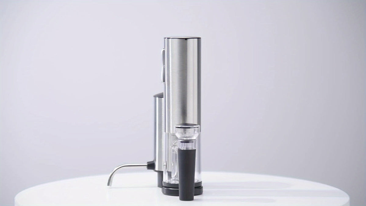 Electric Wine Opener Gift Set 7-in-1 Rechargeable Automatic Corkscrew Stainless Steel with Aerator Pourer Vacuum Stoppers Foil Cutter