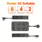 Power Strip Outlet Extender Surge Protector 8 AC Outlets 6 USB Charging Ports 4 USB-A 2 USB-C for an Everyday Personal Care Routine