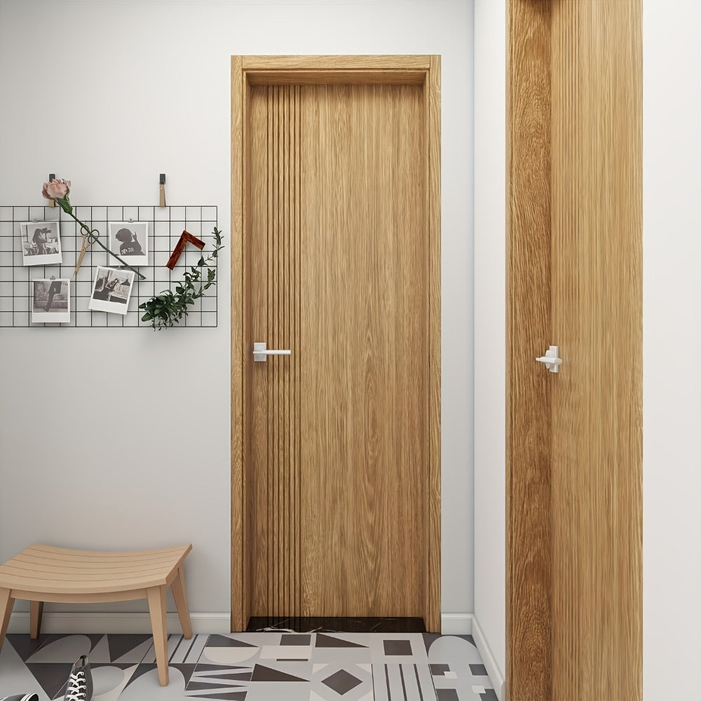 Wood Grain Door Sticker Self-Adhesive Removable Peel & Stick Door Wrap Film Vinyl Decal, for Entryways, Bedrooms and Living Spaces