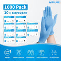 Blue Nitrile Disposable Gloves 5.5 Mil, Bulk Pack 101/201/501/1000 Count, Latex-Free Powder-Free Chemical Resistant Elastic Fit