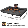 Elevated Dog Bed with Cooling Mesh & Removable Bolster Pillow Top Mat – Raised Dog Cot Bed, No-Slip Feet, Breathable Dog Sofa Bed for Indoor