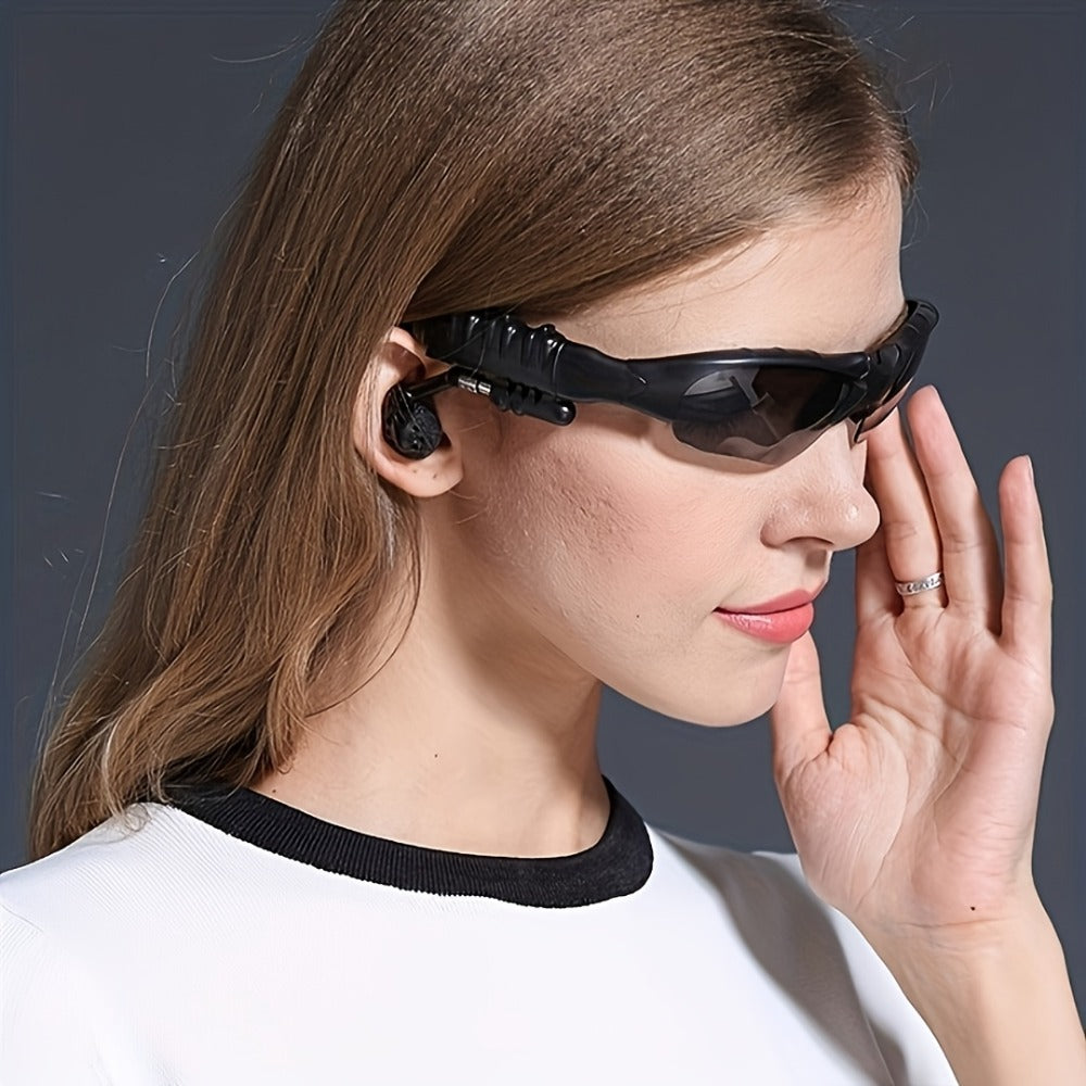 Open Ear Bluetooth Audio Glasses with Built-In Earbuds, Wireless Smart Sunglasses for Music & Hands-Free Calls