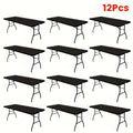 Tablecloth Elastic Cover Set for 6-Foot Rectangle Tables in 3, 6, 9 or 12 Pieces and Three Colors
