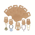 Jewelry Display Cards Wooden Self-Adhesive Kraft Backing | Rounded Corner Hang Tags for Necklaces Bracelets Keychains Boutique Packaging