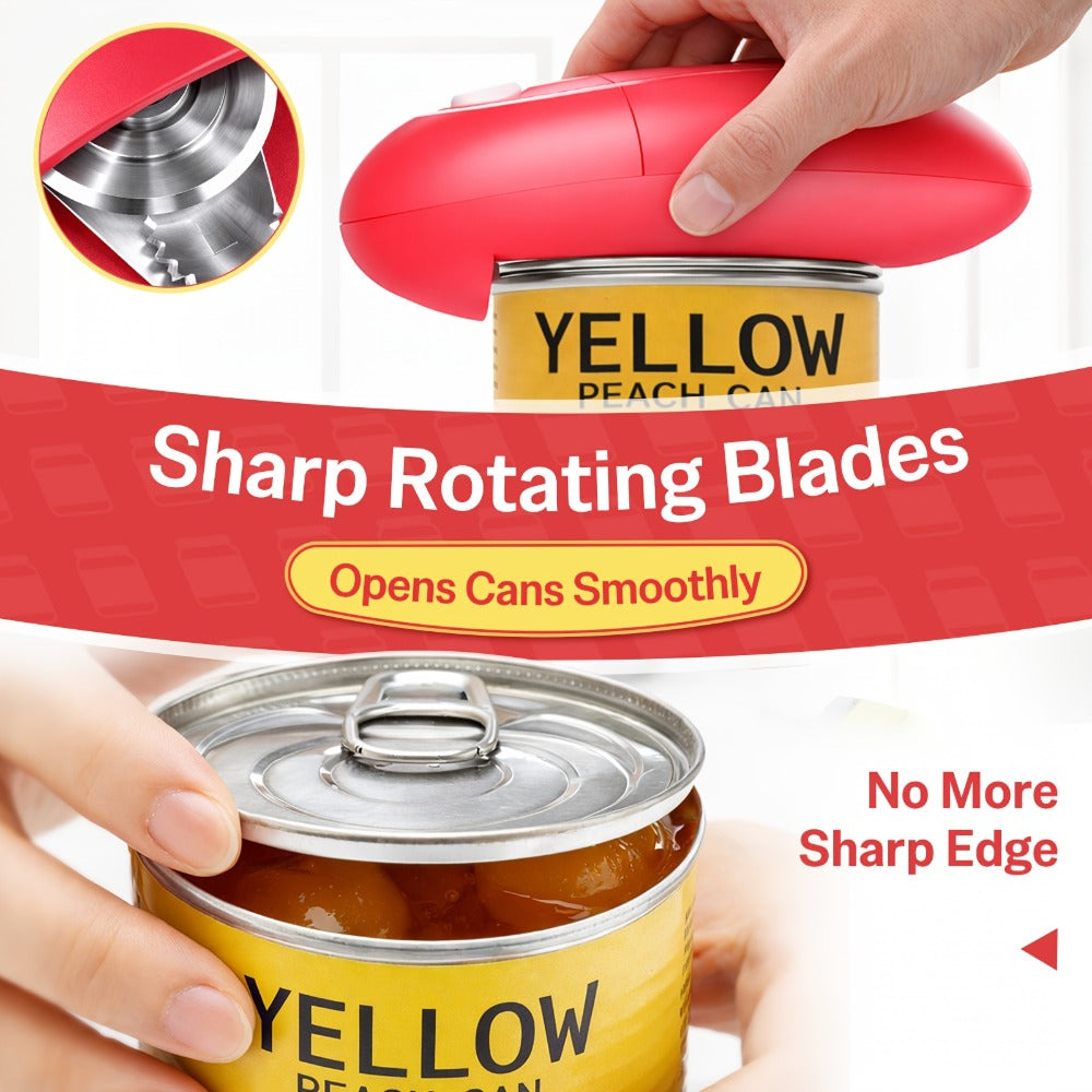 Automatic Can Opener Hands-Free | Electric Battery-Powered One-Touch Can Opener for All Can Sizes, Safe Smooth Edge