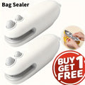 Mini Bag Sealer Two-Pack in White with USB-C Charging, Heat-Seal Button, Cutter and Magnetic Back