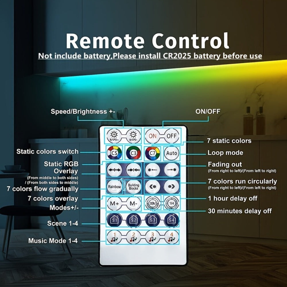 RGBIC Color Chasing LED Neon Rope Light with App & Remote Control, Music Sync, DIY Design, Multi-Color Including White