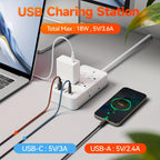 Power Strip Outlet Extender Surge Protector 8 AC Outlets 6 USB Charging Ports 4 USB-A 2 USB-C for an Everyday Personal Care Routine