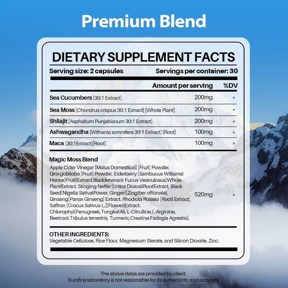 Men's Daily Fuel Supplement 2-Pack, Blue Strength 5-in-1 Formula with Maca, Ashwagandha, Tongkat Ali