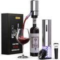 Electric Wine Opener Gift Set Rechargeable, 5-Piece Wine Accessory Kit with Aerator, Vacuum Stoppers