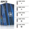 Round Liner Tattoo Cartridge Needles 50pcs Assorted - #10 Bugpin & #12 Standard 3RL 5RL for Temporary Body Art, Festivals and Costumes