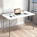 6-Foot Heavy-Duty Folding Table with Adjustable Height and Carry Handle for Dining Room